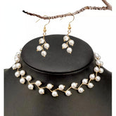 Zig Zag White Choker With Earrings