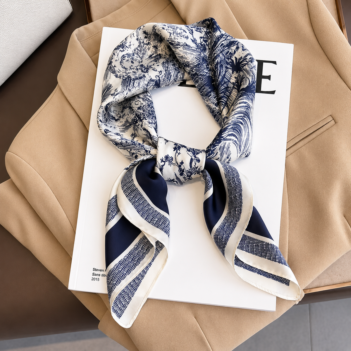 Neckerchief Female Luxury Square Scarf for Women Silk Feeling Shawl Satin Hijab Fashion Wraps Hair Bands Ribbon Headband Bandann