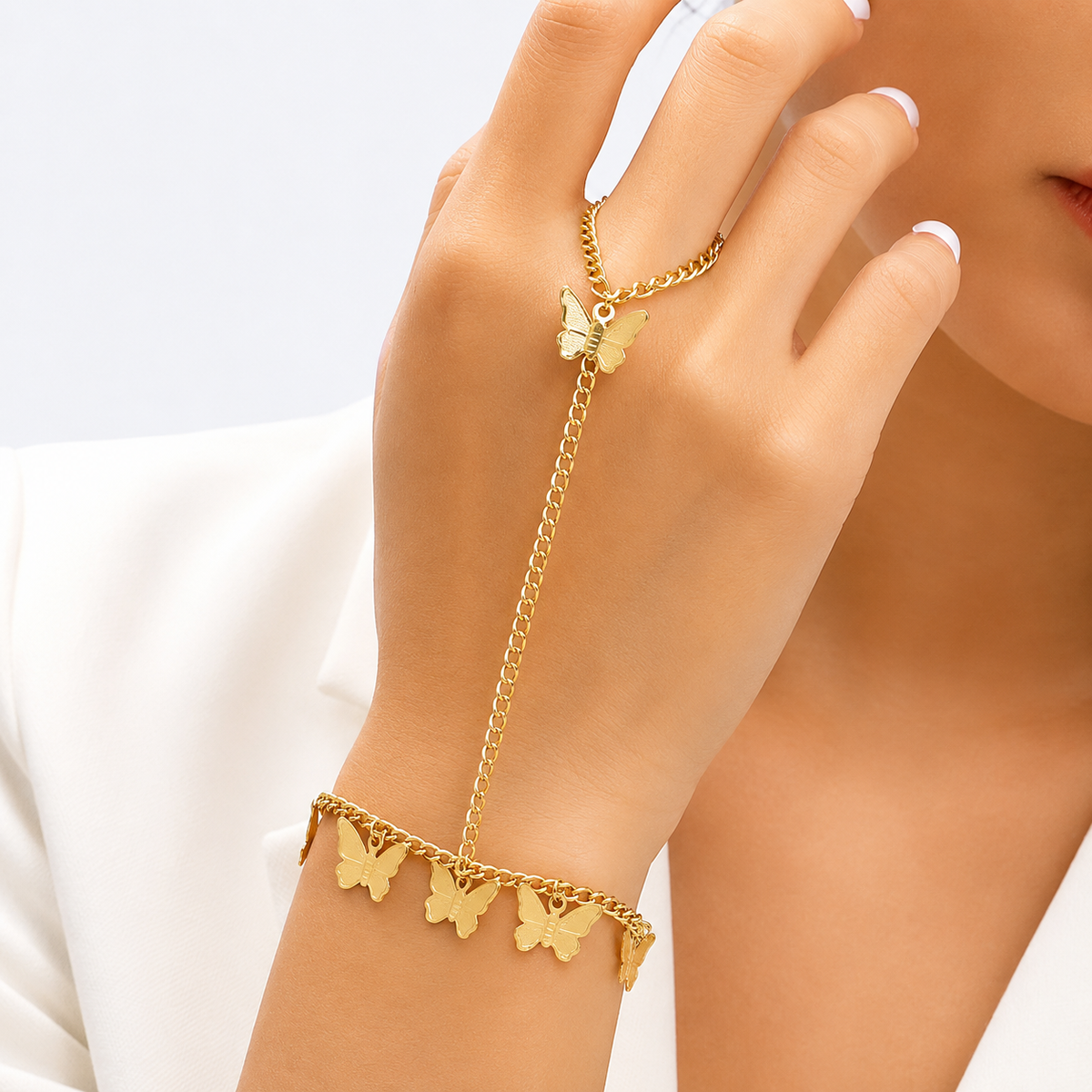 Butterfly Hand Chain Bracelet for Women