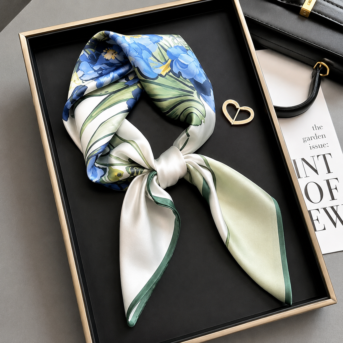 2024 Luxury Square Silk Scarf for Women Hijab Hair Bands Neckerchief Female Satin Shawl Ribbon Headband Fashion Wraps Bandana