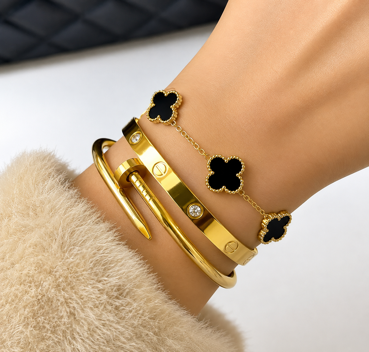 3 Piece Stainless Steel Bracelet Set for Women